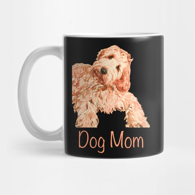 Adorable puppy dog with the phrase Dog Mom. by Peaceful Pigments